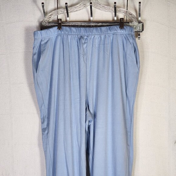 Woman Within Blue Cotton Poly Pull on Elastic Waist Pants Size 1X 22/24 Tall - Picture 15 of 16